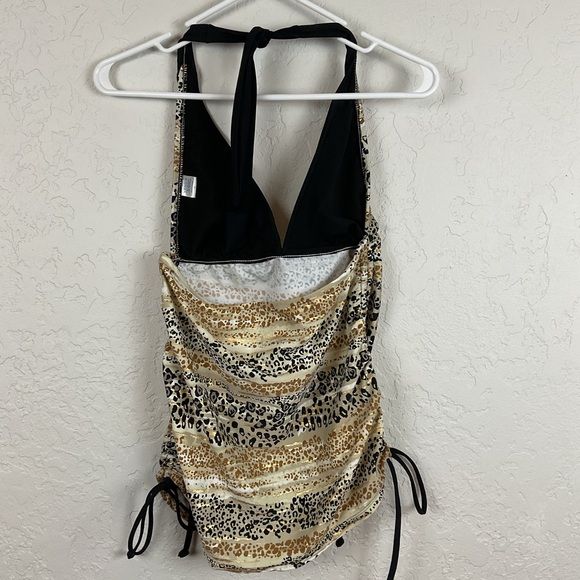 Venus Women’s Metallic Animal Print Swim Top Size 14 Tankini Top - Picture 5 of 7